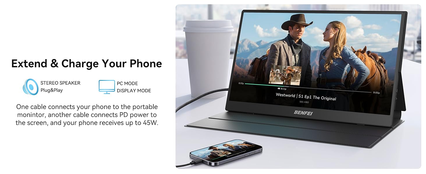 BENFEI Portable Monitor 15.6'