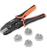 KF CPTEC 5PCS Ratchet Wire Crimping Tool Kit with Quick-Change Jaws for Heat Shrink, Insulated &amp; ...