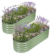 Permade Galvanized Raised Garden Bed Outdoor- 2 Pcs Raised Beds for Gardening| Metal Planter Box,...