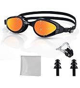 PHELRENA Swim Goggles, Anti Fog,No Leaking,UV Protection,Shatter-Proof, Clear Wide Vision Triathl...