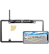 License Plate Wireless Backup Camera, 2.4Ghz WiFi Rear View Camera, LASTBUS 170° View Angle Unive...