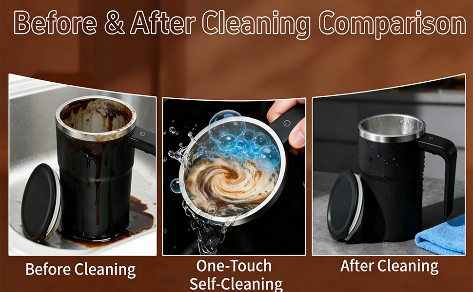 One-Touch Automatic Stirring:Simply press a button to start the automatic magnetic stirring cup