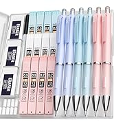 Nicpro 6PCS Pastel Mechanical Pencil 0.5 &amp; 0.7 mm for School, with 12 tubes HB Lead Refills, 3 Er...
