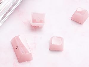 Womier Keycaps Jelly Pink - Ceramic Keycaps Style, Clear Keyboard Key Cap