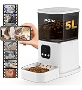PGID Automatic Cat Feeder with 400W Camera,2.4G Auto Dog Feeder w Night Vision,Pet Feeder w2-Way ...