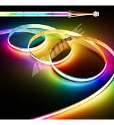 RGB Smart IC COB LED Strip Light,20ft Color Chasing Flexible DC24V LED Tape Light,WS2811 Addressa...