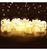 Homemory Timer Tea Lights, Flameless Flickering Auto Tea Lights Battery Operated, Auto-On 6 Hours...