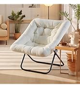 DUMOS Comfy Chair for Adults, Soft Faux Fur Folding Lounge for Bedroom Living Room Dorm Rooms Fle...