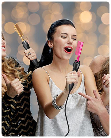 Ceramic Heating Hair Straightener Comb