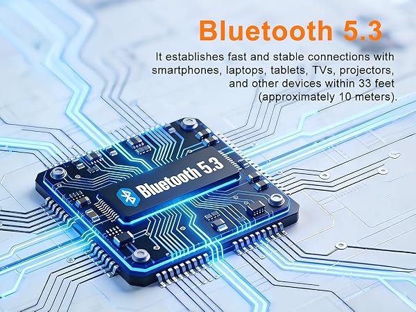 Bluetooth 5.3 wireless technology, can pair with any smart devices