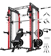 RitFit M1 &amp; M1 Pro Smith Machine with Cable Crossover System, Multi-Function Squat Rack Power Cag...