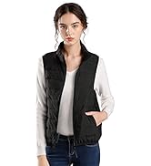 ELFJOY Winter Puffer Vest Women Lightweight Sleeveless Down Vest Stand Collar Womens Vests Outerw...