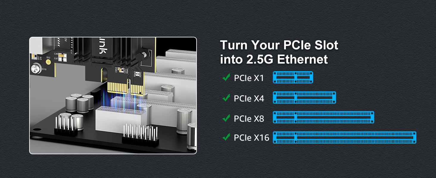 VunLink 2.5G PCIe Ethernet Network Card