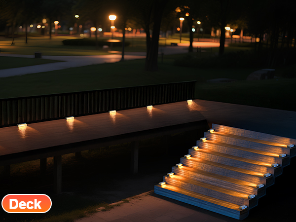 solar deck lights outdoor waterproof