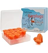 targeal Earplugs,Noise Cancelling Earplugs with Portable PVC Case, Highest NRR 33dB Soft Form Ear...