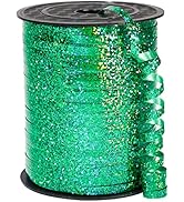 PartyWoo Green Ribbon, 500 Yard Curling Ribbon for Crafts, Balloon Ribbon, Shiny Metallic Ribbon ...
