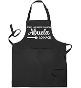 COWEB Abuela Apron with Pockets,Mother's Day Kitchen Gifts for Mom from Daughters Sons Kids, Abue...