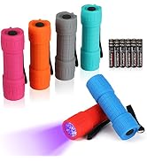 EverBrite Black Light Flashlight 6 Pack, UV Mini Flashlight, 9-Led 395nm Detector for Pet Urine, ...