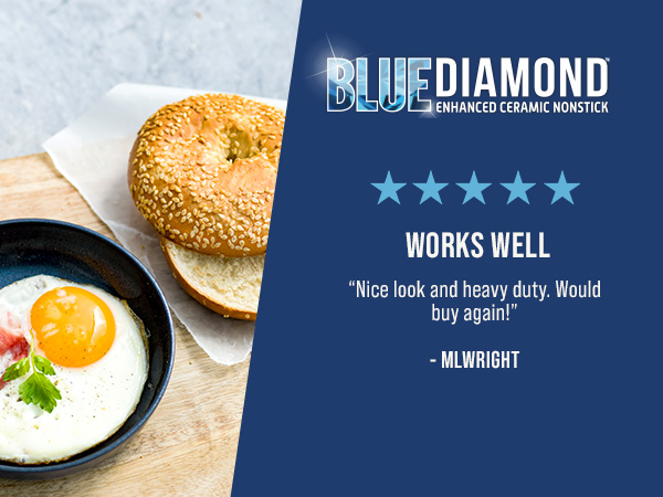 BlueDiamond, Ceramic Nonstick, PFAS-Free, Non-Toxic, Cookware, Frypans, Classic