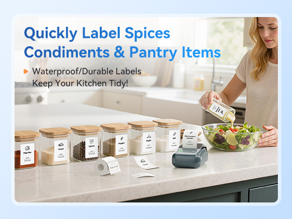 Waterproof/Durable Labels —Keep Your Kitchen Tidy!