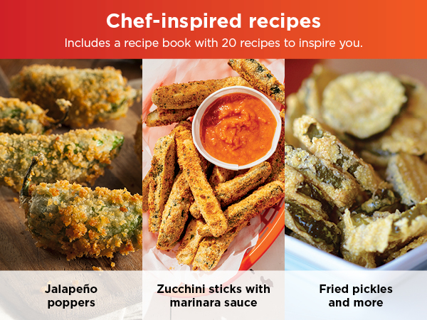 Chef-inspired recipes Includes a recipe book with 20 recipes to inspire you.