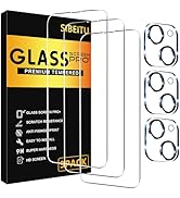 SIBEITU 3 Pack Screen Protector for iPhone 15 with 3 Pack Camera Lens Protector, 6.1 Inch HD Clea...