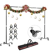 GLOSHOOTING 10x8.5ft(WxH) Backdrop Stand with Wheels, Photo Backdrop Stand Kit with Cross Base, A...