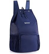 sportsnew Swim Bag Mesh Beach Drawstring Backpack with Wet Pocket, Drawstring Bag for Swimming, G...