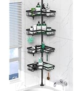 DAOYA Corner Shower Caddy Tension Pole - 4 Tier Stainless Steel Rustproof Shower Corner Caddy for...