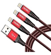 Dasku 3Pack 3FT Lightning Cable Certified iPhone Charger Cable Red Nylon Braided Fast Charging Co...
