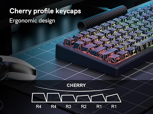 xvx topographic cherry profile keycaps