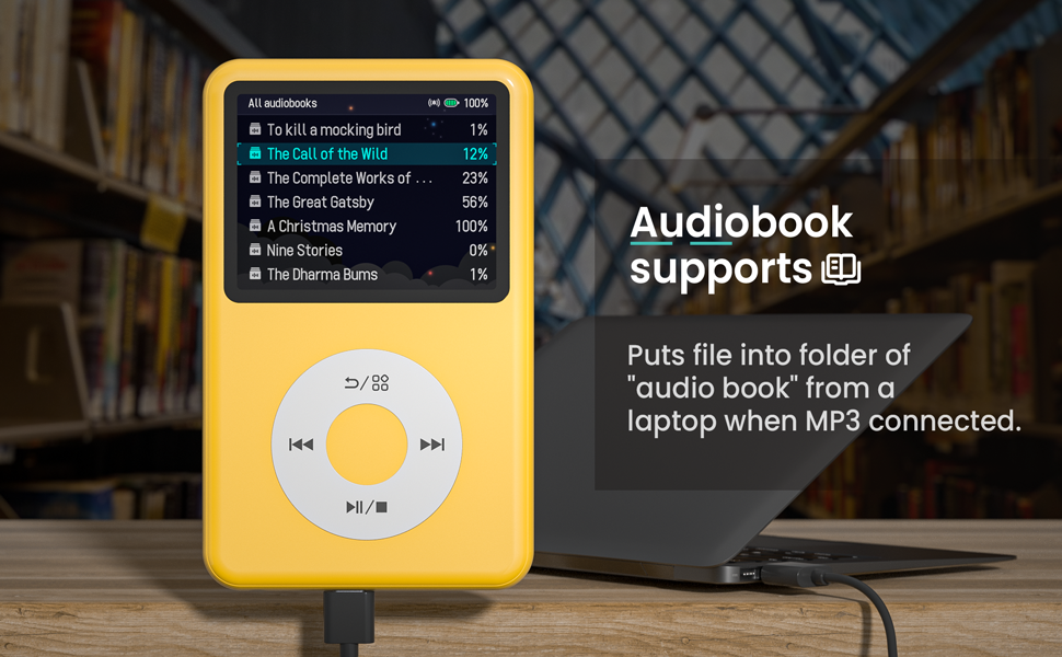 Audio book mp3 player music player with bluetooth time sleep mp4