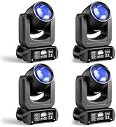 4-Pack Moving Head dj Light,Wiwreenm 150W Stage Lights,18-Facet Prism 8 GOBO 8 Colors for Party C...