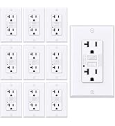 BESTTEN 10 Pack 20 Amp GFCI Outlet, GFI Outlet with LED Indicator, Ground Fault Circuit Interrupt...