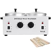 Double Wax Warmer Professional Electric Wax Heater Machine for Hair Removal, Dual Wax Pot Paraffi...