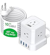 Uncaged Ergonomics Cube Power Strips w/Surge Protection, 10ft Extension Cord with Multiple Outlet...