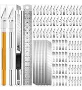 Jetmore 94 Pack Hobby Knife Exacto Knife Kit, 2 Precision Exacto Knife Set, 80PCS #11/#16/#17 Exa...