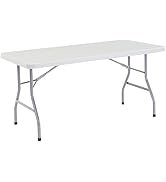 National Public Seating 30" x 60" Plastic Folding Table - Adjustable, Heavy-Duty, Portable, Indoo...