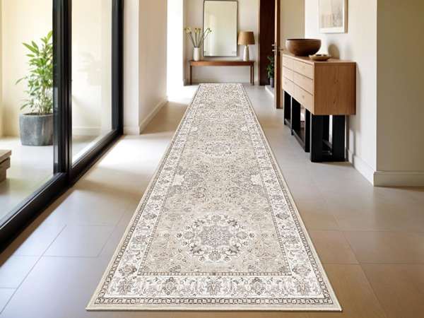 beige runner rug
