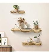 MVRPOWER 3 Sets Small Floating Shelves for Wall, 3 Size Rustic Live Edge Floating Shelves with In...