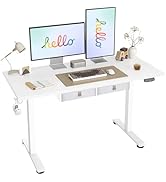 Agilestic Standing Desk with 2 Drawers, Adjustable Height Electric Desk with Storage, 55 x 24 Inc...