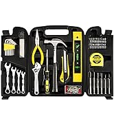 DOWELL 90 Piece Tool Set Home Repair Hand Tool Kit with Wrench Sets Plastic Tool Box Storage Case