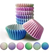 Cupcake Liners Cupcake Cups 300-Count Food Grade Pink Purple Blue Gradient Design Cupcake Papers ...