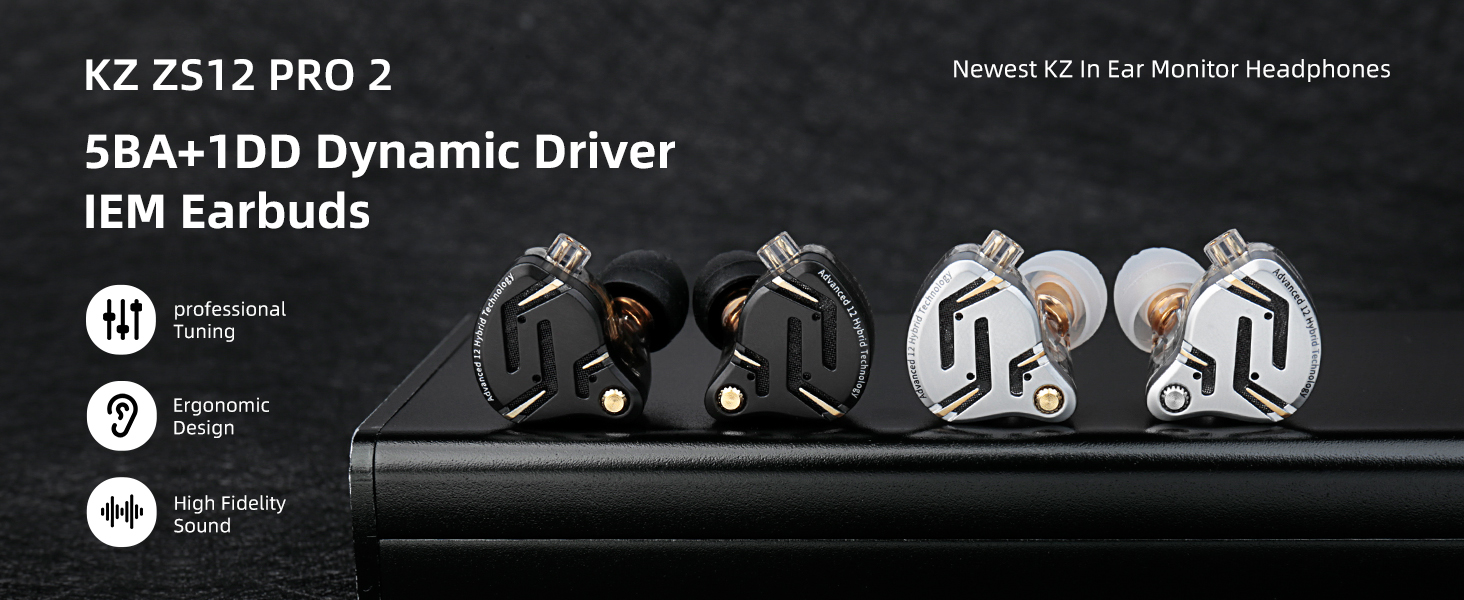 kz zs12 pro2 iem earbuds