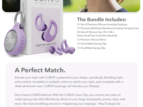 CURVD Everyday Earplug Bundle Purple Soften the Sound