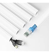 Delamu Corner Cable Concealer for 1 Small Cable, 94.2in Corner Cord Hider, Corner Wire Hider, Cor...