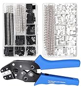 Taiss Dupont Crimping Tool Kit Ratcheting Wire Crimper with 2.54mm 600PCS Dupont Connectors and 5...
