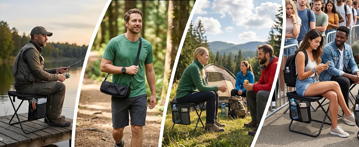 Extra Tall Portable Folding Stool for Adults