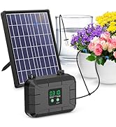 Biling Automatic Drip Irrigation Kit, 8W Solar Irrigation System with Battery for Garden with Dig...