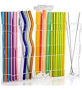 Acshio Acrylic Straw Holder, Cabinet Straws Organizer with Double Sided Adhesive Tape, Reusable T...